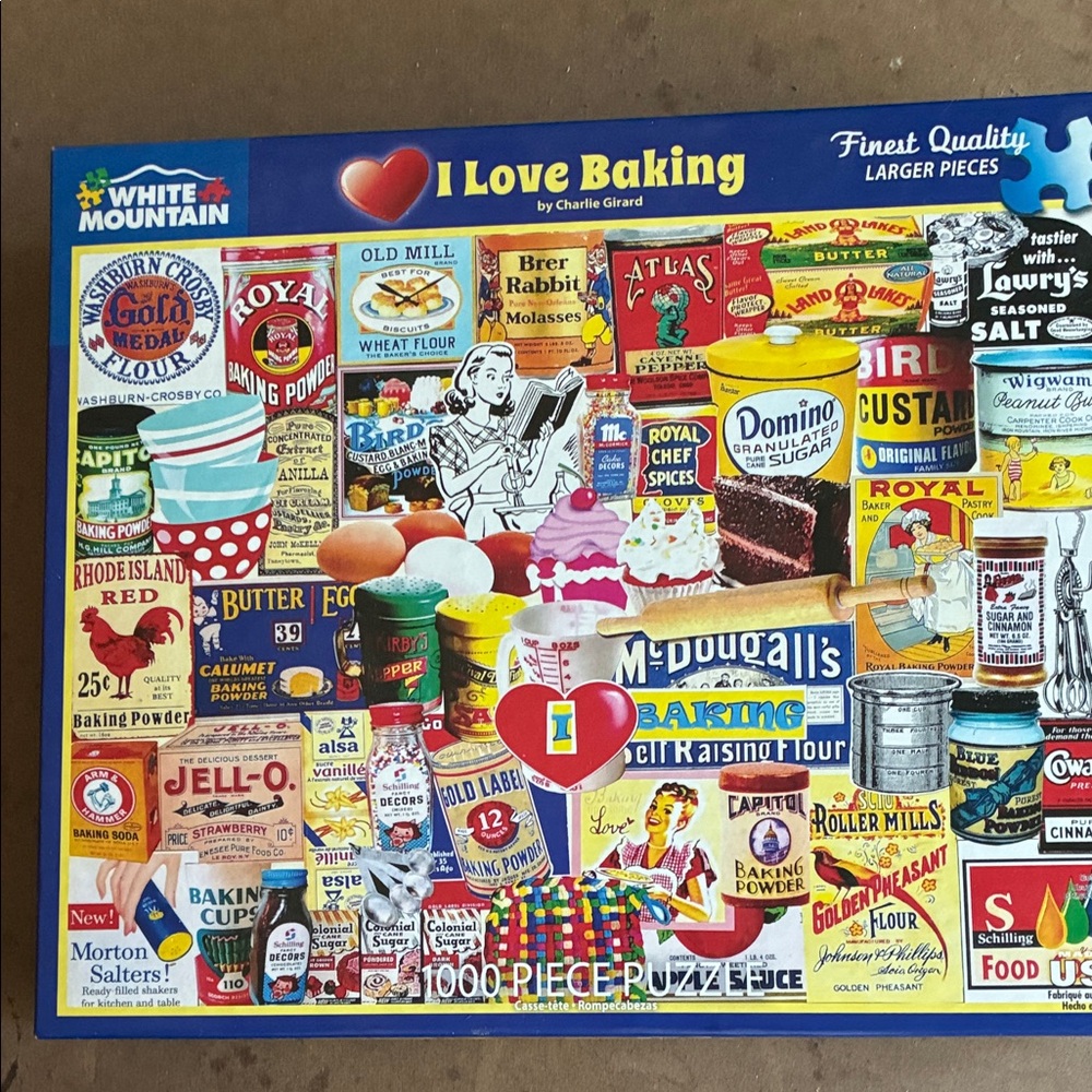 White Mountain I Love Baking Puzzle - Bright Retro Kitchen Colors